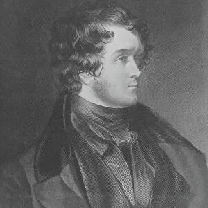 William Harrison Ainsworth (engraving) (b / w photo)