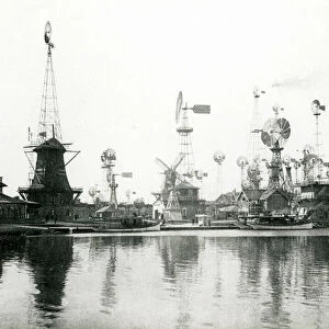 The wind engine display at the Columbian Exposition, Chicago, 1893 (b / w photo)
