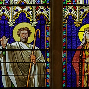 Window depicting Royal Saints: Saint Denis and Saint Clothilde (stained glass)