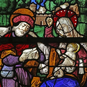 Window w2 depicting Rest during the Flight into Egypt (stained glass)