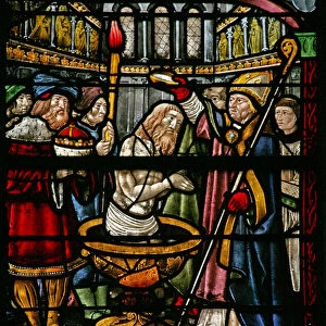 Window w8 depicting Constantine is baptised (stained glass)
