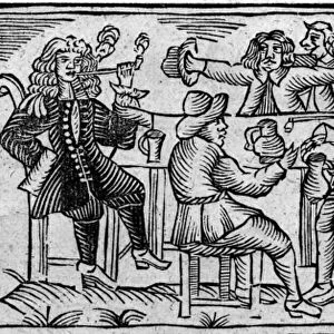 The Wine-Coopers Delight, from A book of Roxburghe Ballads (woodcut) (b / w