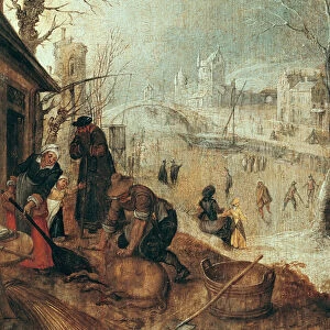 Winter Scene (oil on panel)