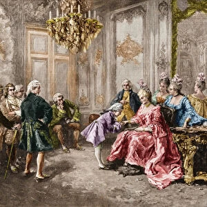 Wolfang Amadeus Mozart (1756-1791) at Madame (Marquise) de Pompadour