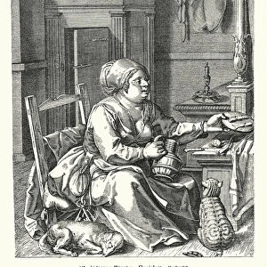 Woman from the Gluttonous Couple (copper engraving)