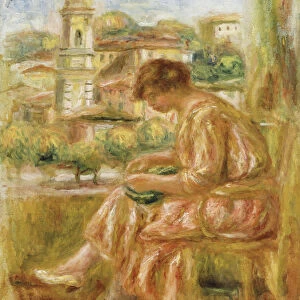 Woman at the Window with a view of Old Nice, 1918 (oil on canvas)