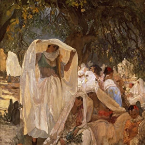 Women of Blidah on the day of the Prophet, Algeria, 1900 (oil on canvas)