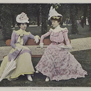 Two women at Deauville for the horse racing (colour photo)