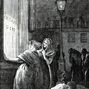 Women and Gin Drinking, 19th Century (engraving)