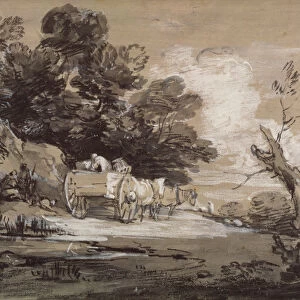 Wooded Landscape with Country Cart and Figures, c