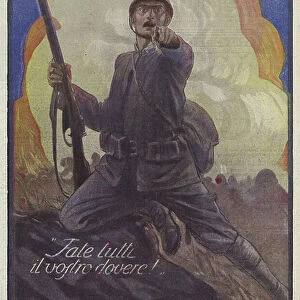 World War I: Italian Poster Inciting to the National Loan, 1917 (poster)
