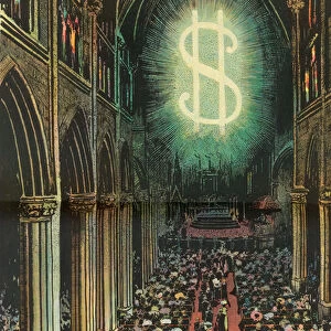 Worshipping the Almighty Dollar, 1907 (lithograph)