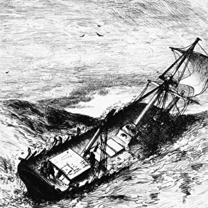 Wreck of the Grampus, illustration from The Narrative of Arthur Gordon Pym of