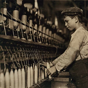 Young Boy Working as Doffer in Globe Cotton Mill, Augusta, Georgia, USA, c