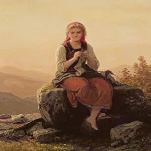 Young Girl Knitting, 19th century
