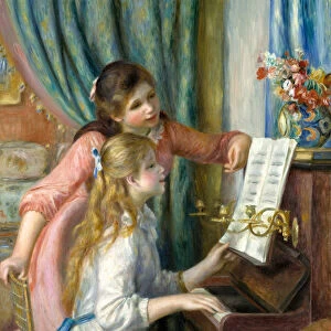 Two Young Girls at the Piano, 1892 (oil on canvas)