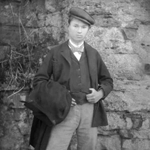 Young man on Sunday near Bourmont in Haute-Marne (Haute Marne), circa 1880. Photography