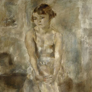 Young Woman Sitting in Chemise; Jeune Femme Assise en Chemise