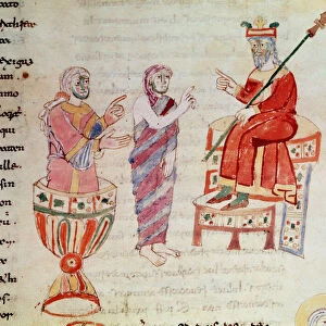 Zoroaster or Zarathustra consulting oracles (Miniature, 9th century)