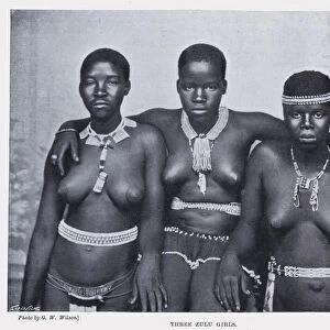 Three Zulu Girls (b / w photo)