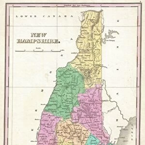 1827, Finley Map of New Hampshire, Anthony Finley mapmaker of the United States in the 19th century