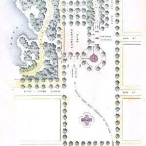 1869, Knapp Map of the Southeast Corner of Central Park, Grand Army Plaza, New York City