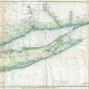 1877, U. S. Coast Survey Map of Long Island and New York City, topography, cartography