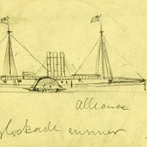 Alliance, blockade runner, between 1860 and 1865, drawing on cream paper pencil, 12