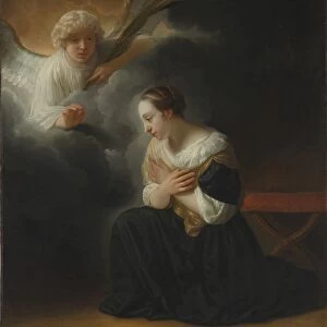Annunciation Death Virgin ca 1670 Oil canvas