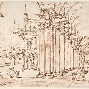 Architectural Capriccio Vaulted Colonnade Palace
