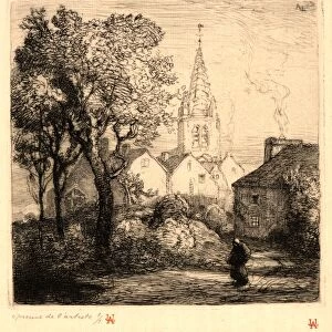 Auguste Louis Lepere (French, 1849 - 1918). L Eglise de Jouy-le-Moutier, 1910