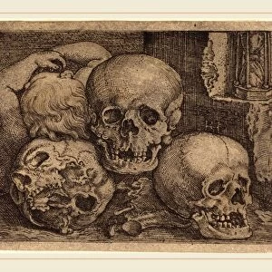 Barthel Beham (German, 1502-1540), Child with Three Skulls, 1529, engraving