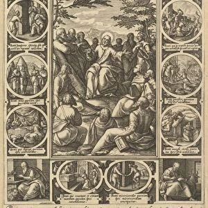 Eight Beatitudes ca 1578 Engraving sheet 10 1 / 16 x 7 5 / 16