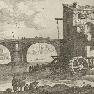 bridge and watermill, Willem van Nieulandt (II), Antoine Bonenfant, 1594 - 1635