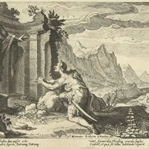 Cadmus asked the Delphic oracle what he has to do, G. Rijckius, Robert de Baudous, 1615