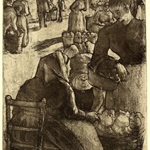 Camille Pissarro, French (1830-1903), Vegetable Market at Pontoise (Marche aux legumes