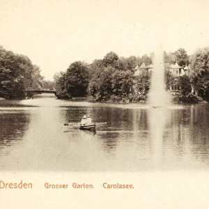 Carolasee Fountains Dresden Rowboats Germany