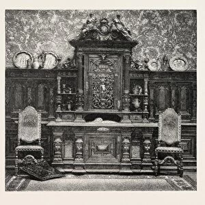 Carved Sideboard for a Dining Room, Engraving 1882