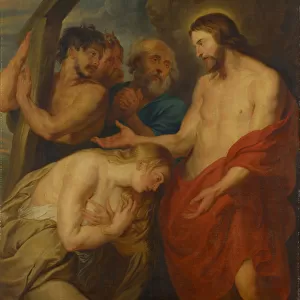 Christ penitent sinners oil canvas 149. 5 x 131 cm
