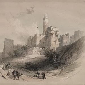 Citadel Jerusalem Walls Tower David 1839 David Roberts