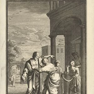 Clothing the naked, Jan Luyken, Gerrit de Broen (Sr. ), in or after 1695 - c. 1740