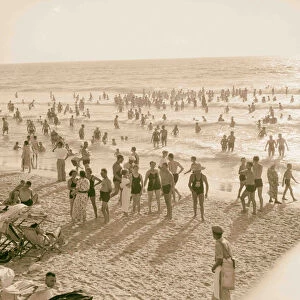 Crowded beach Tel Aviv Looking seaward 1934 Israel