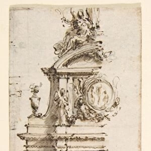 Design Left Half Altar 1730-66 Pen deep brown ink