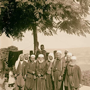 Druze types group men 1898 Middle East Israel