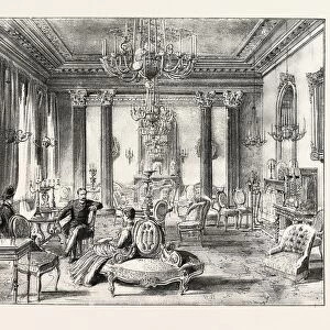 Dublin Castle, Ireland, Drawing-Room in the Viceregal Lodge, 1888 Engraving