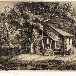 Euga┼íne Bla ry, French (1805-1887), La chaumia┼íre au poirier (Cottage with Pear Tree)