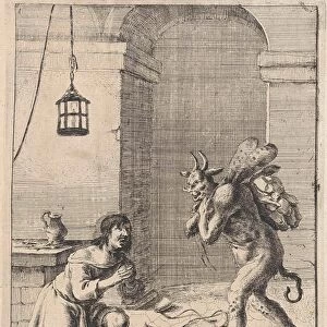 Fable of the devil and the criminal, Dirk Stoop, John Ogilby, 1665