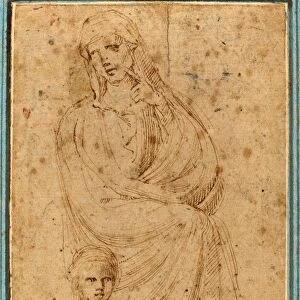 Girolamo da Carpi (Italian, 1501 - 1556), Two Figures, pen and brown ink on laid paper