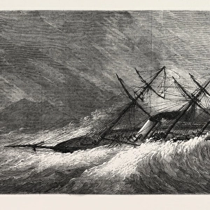H. M. Steam-Sloop Lapwing (Commander Montagu O reilly) in a Gale, in the Doro Channel