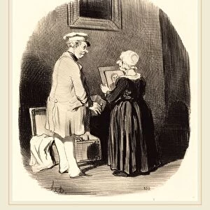 Honore Daumier (French, 1808-1879), Tiens, ma femme, v la mon portrait, 1846
